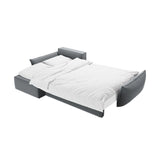 Kaelle 4-Sitzer Ecksofa mit Schlaffunktion und Bettkasten, Linke Seite, aus Samt in Grau (Bluvel 10), 252x165 cm von Micadoni – Bild 6