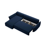 Kaelle 4-Sitzer Ecksofa mit Schlaffunktion und Bettkasten, Linke Seite, aus Samt in Königsblau (Bluvel 86), 252x165 cm von Micadoni – Bild 5