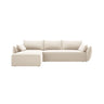 Kaelle 4-Sitzer Ecksofa mit Schlaffunktion und Bettkasten, Linke Seite, aus Samt in Leichtes Beige (Bluvel 22), 252x165 cm von Micadoni – Bild 1