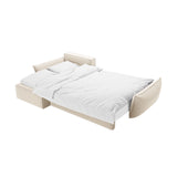 Kaelle 4-Sitzer Ecksofa mit Schlaffunktion und Bettkasten, Linke Seite, aus Samt in Leichtes Beige (Bluvel 22), 252x165 cm von Micadoni – Bild 6