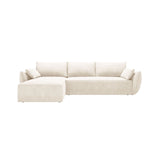 Kaelle 4-Sitzer Ecksofa mit Schlaffunktion und Bettkasten, Linke Seite, aus Samt oder Chenille, 252x165 cm von Micadoni – Bild 1