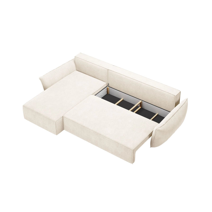 Kaelle 4-Sitzer Ecksofa mit Schlaffunktion und Bettkasten, Linke Seite, aus Samt oder Chenille, 252x165 cm von Micadoni – Bild 5