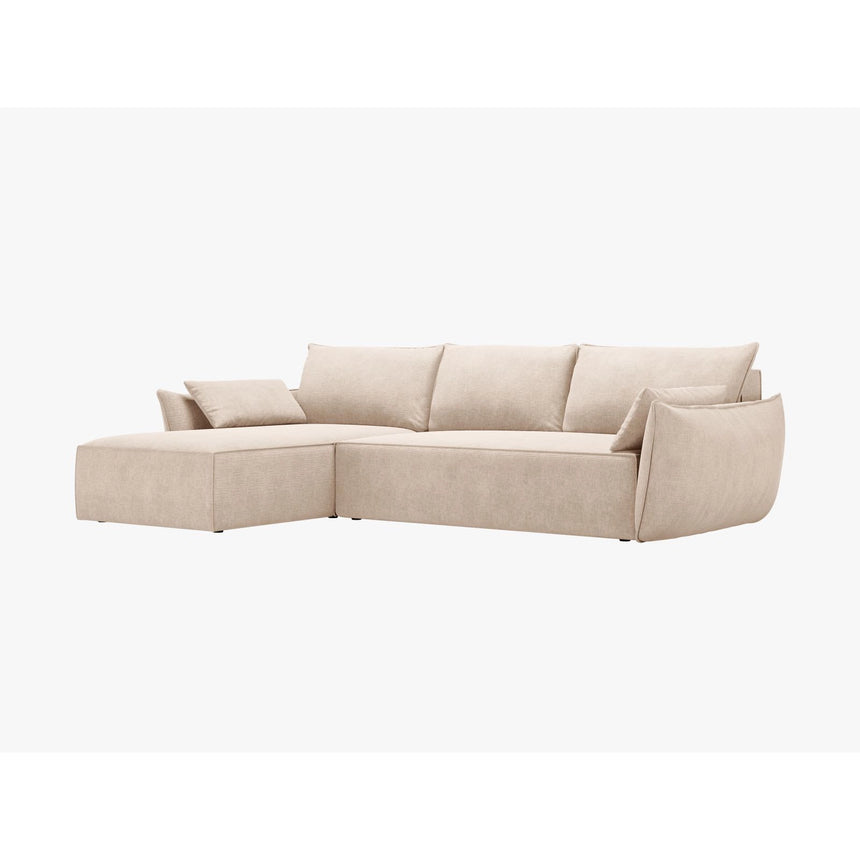 Kaelle 4-Sitzer Ecksofa mit Schlaffunktion und Bettkasten, Rechte Seite, aus Chenille in Beige (Over The Horizon 08), 252x165 cm von Micadoni – Bild 7