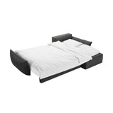Kaelle 4-Sitzer Ecksofa mit Schlaffunktion und Bettkasten, Rechte Seite, aus Chenille in Dunkelgrau (Over The Horizon 97), 252x165 cm von Micadoni – Bild 6