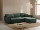 Kaelle 4-Sitzer Ecksofa mit Schlaffunktion und Bettkasten, Rechte Seite, aus Chenille in Flaschengrün (Over The Horizon 39), 252x165 cm von Micadoni – Bild 2