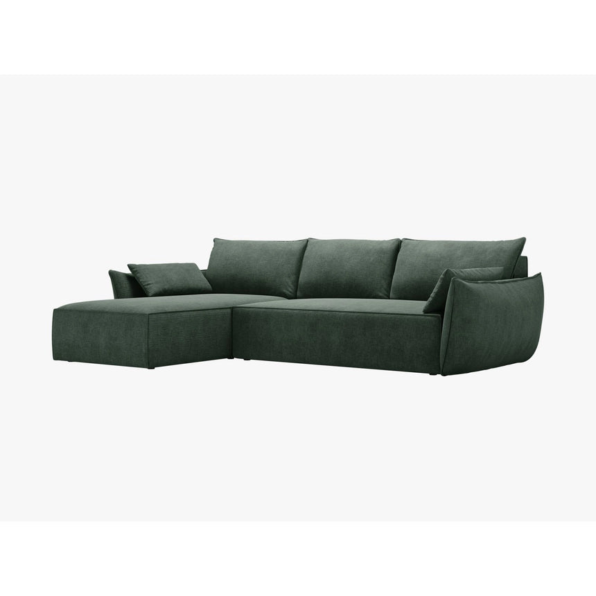 Kaelle 4-Sitzer Ecksofa mit Schlaffunktion und Bettkasten, Rechte Seite, aus Chenille in Flaschengrün (Over The Horizon 39), 252x165 cm von Micadoni – Bild 7