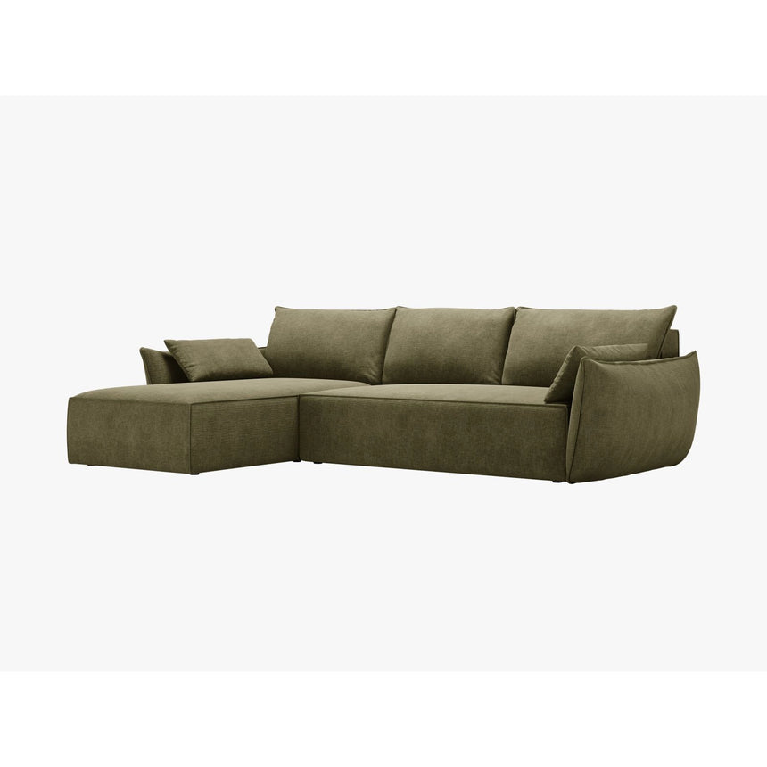 Kaelle 4-Sitzer Ecksofa mit Schlaffunktion und Bettkasten, Rechte Seite, aus Chenille in Grün (Over The Horizon 38), 252x165 cm von Micadoni – Bild 7