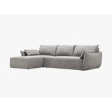 Kaelle 4-Sitzer Ecksofa mit Schlaffunktion und Bettkasten, Rechte Seite, aus Chenille in Hellgrau (Over The Horizon 85), 252x165 cm von Micadoni – Bild 7