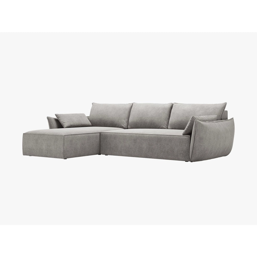 Kaelle 4-Sitzer Ecksofa mit Schlaffunktion und Bettkasten, Rechte Seite, aus Chenille in Hellgrau (Over The Horizon 85), 252x165 cm von Micadoni – Bild 7