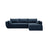 Kaelle 4-Sitzer Ecksofa mit Schlaffunktion und Bettkasten, Rechte Seite, aus Chenille in Königsblau (Over The Horizon 78), 252x165 cm von Micadoni – Bild 1