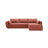 Kaelle 4-Sitzer Ecksofa mit Schlaffunktion und Bettkasten, Rechte Seite, aus Chenille in Terrakotta (Over The Horizon 57), 252x165 cm von Micadoni – Bild 1