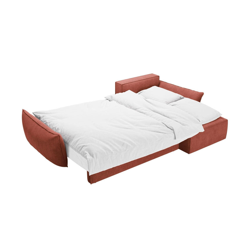 Kaelle 4-Sitzer Ecksofa mit Schlaffunktion und Bettkasten, Rechte Seite, aus Chenille in Terrakotta (Over The Horizon 57), 252x165 cm von Micadoni – Bild 6