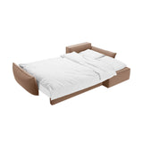Kaelle 4-Sitzer Ecksofa mit Schlaffunktion und Bettkasten, Rechte Seite, aus Samt in Beige (Bluvel 28), 252x165 cm von Micadoni – Bild 6