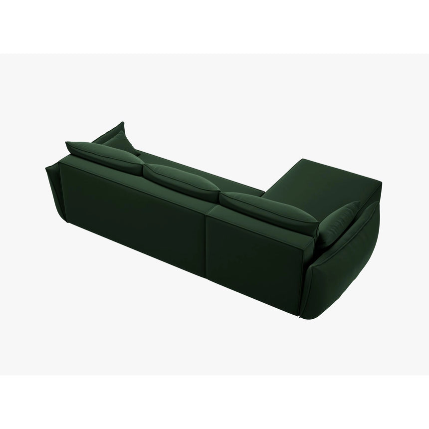 Kaelle 4-Sitzer Ecksofa mit Schlaffunktion und Bettkasten, Rechte Seite, aus Samt in Flaschengrün (Bluvel 78), 252x165 cm von Micadoni – Bild 4