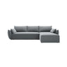 Kaelle 4-Sitzer Ecksofa mit Schlaffunktion und Bettkasten, Rechte Seite, aus Samt in Grau (Bluvel 10), 252x165 cm von Micadoni – Bild 1