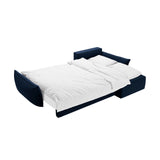 Kaelle 4-Sitzer Ecksofa mit Schlaffunktion und Bettkasten, Rechte Seite, aus Samt in Königsblau (Bluvel 86), 252x165 cm von Micadoni – Bild 6