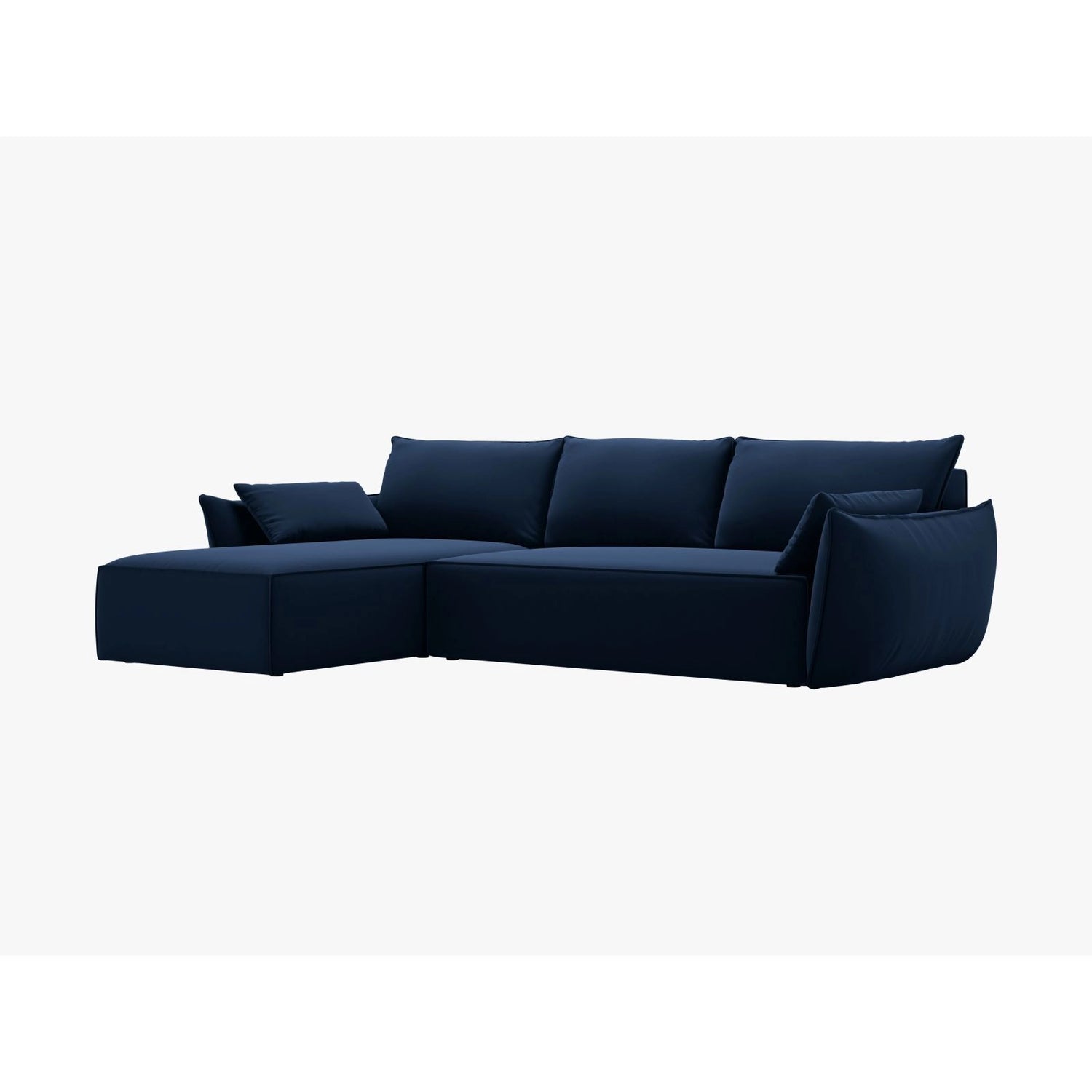 Kaelle 4-Sitzer Ecksofa mit Schlaffunktion und Bettkasten, Rechte Seite, aus Samt in Königsblau (Bluvel 86), 252x165 cm von Micadoni – Bild 7