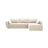 Kaelle 4-Sitzer Ecksofa mit Schlaffunktion und Bettkasten, Rechte Seite, aus Samt in Leichtes Beige (Bluvel 22), 252x165 cm von Micadoni – Bild 1