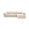 Kaelle 4-Sitzer Ecksofa mit Schlaffunktion und Bettkasten, Rechte Seite, aus Samt in Leichtes Beige (Bluvel 22), 252x165 cm von Micadoni – Bild 1