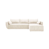 Kaelle 4-Sitzer Ecksofa mit Schlaffunktion und Bettkasten, Rechte Seite, aus Samt oder Chenille, 252x165 cm von Micadoni – Bild 1