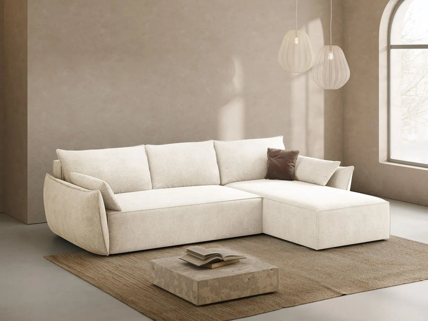Kaelle 4-Sitzer Ecksofa mit Schlaffunktion und Bettkasten, Rechte Seite, aus Samt oder Chenille, 252x165 cm von Micadoni – Bild 2