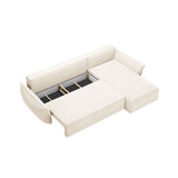 Kaelle 4-Sitzer Ecksofa mit Schlaffunktion und Bettkasten, Rechte Seite, aus Samt oder Chenille, 252x165 cm von Micadoni – Bild 5