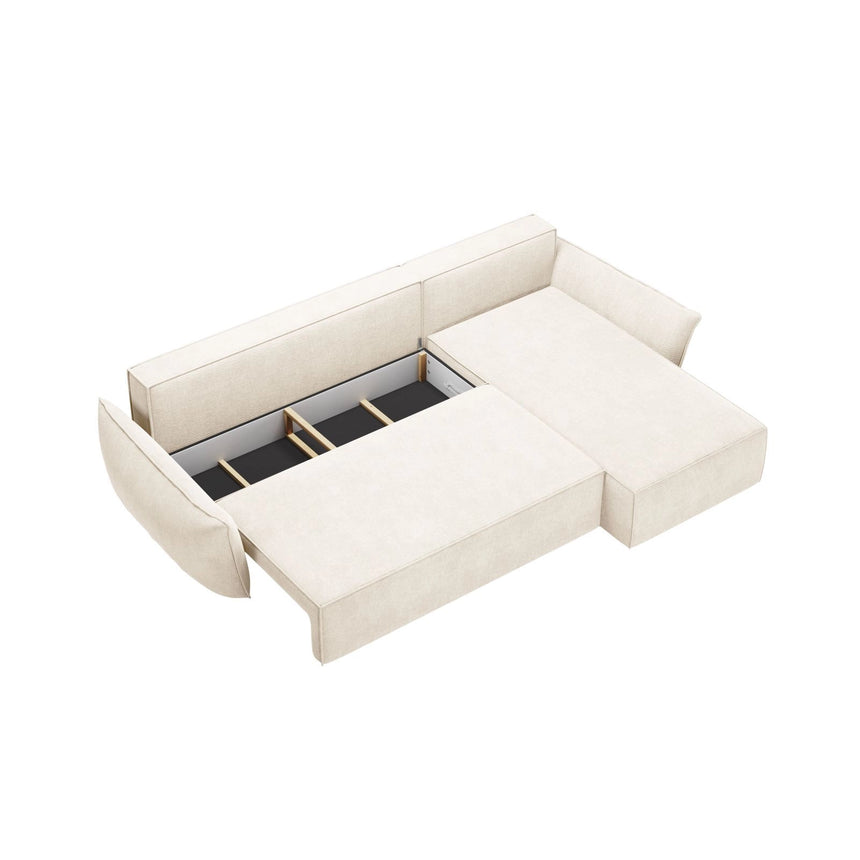 Kaelle 4-Sitzer Ecksofa mit Schlaffunktion und Bettkasten, Rechte Seite, aus Samt oder Chenille, 252x165 cm von Micadoni – Bild 5