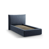 Kaelle Bett mit Kopfteil und Stauraum aus Chenille in Dunkelblau (Perfect Harmony 77), 90x200 cm von Micadoni – Bild 4