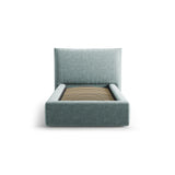 Kaelle Bett mit Kopfteil und Stauraum aus Chenille in Hellblau (Perfect Harmony 72), 90x200 cm von Micadoni – Bild 3
