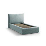 Kaelle Bett mit Kopfteil und Stauraum aus Chenille in Hellblau (Perfect Harmony 72), 90x200 cm von Micadoni – Bild 4
