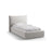 Kaelle Bett mit Kopfteil und Stauraum aus Chenille in Hellgrau (Perfect Harmony 80), 90x200 cm von Micadoni – Bild 1