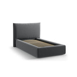 Kaelle Bett mit Kopfteil und Stauraum aus Samt in Grau (Bluvel 14), 90x200 cm von Micadoni – Bild 4