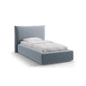 Kaelle Bett mit Kopfteil und Stauraum aus Samt in Hellblau (Bluvel 06), 90x200 cm von Micadoni – Bild 1