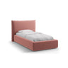 Kaelle Bett mit Kopfteil und Stauraum aus Samt in Rosa (Bluvel 52), 90x200 cm von Micadoni – Bild 1