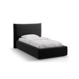 Kaelle Bett mit Kopfteil und Stauraum aus Samt in Schwarz (Bluvel 19), 90x200 cm von Micadoni – Bild 1