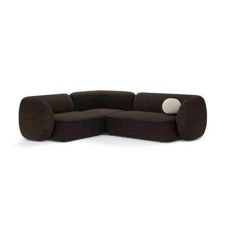 Kate 4-Sitzer Ecksofa, Linke Seite, aus Boucle in Braun (Baloo 2081), 252x220 cm von Micadoni – Bild 1