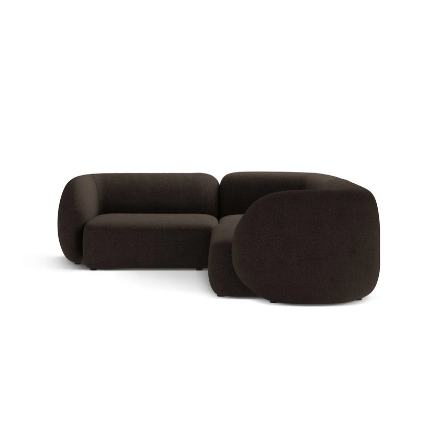 Kate 4-Sitzer Ecksofa, Linke Seite, aus Boucle in Braun (Baloo 2081), 252x220 cm von Micadoni – Bild 3