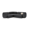 Kate 4-Sitzer Ecksofa, Linke Seite, aus Boucle in Dunkelgrau (Baloo 2083), 252x220 cm von Micadoni – Bild 1
