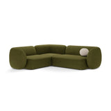Kate 4-Sitzer Ecksofa, Linke Seite, aus Boucle in Dunkles olivgrün (Baloo 2090), 252x220 cm von Micadoni – Bild 1