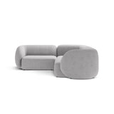 Kate 4-Sitzer Ecksofa, Linke Seite, aus Boucle in Hellgrau (Baloo 2085), 252x220 cm von Micadoni – Bild 3