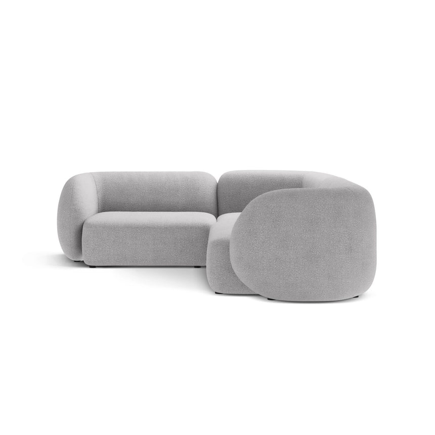 Kate 4-Sitzer Ecksofa, Linke Seite, aus Boucle in Hellgrau (Baloo 2085), 252x220 cm von Micadoni – Bild 3