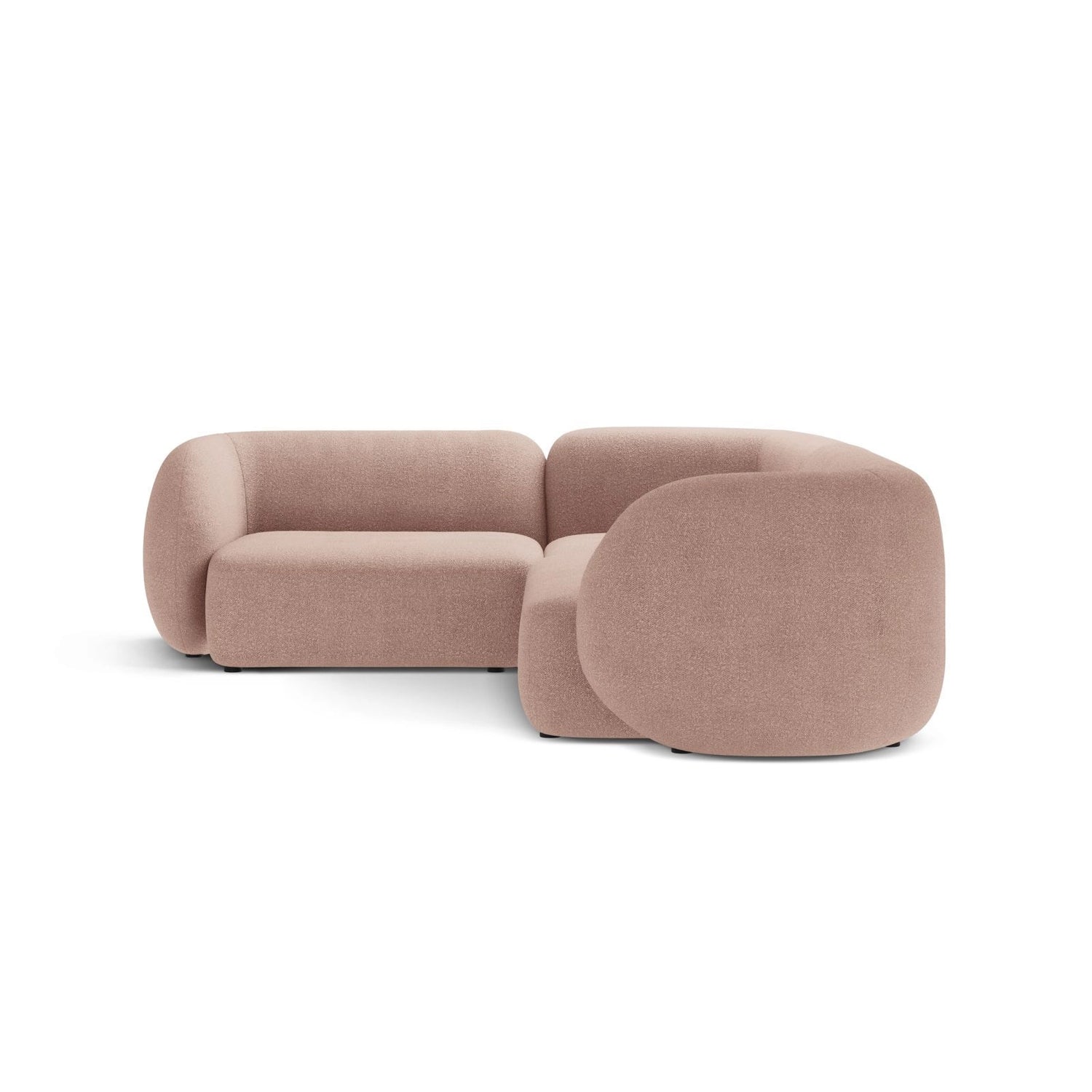 Kate 4-Sitzer Ecksofa, Linke Seite, aus Boucle in Puderrosa (Baloo 2072), 252x220 cm von Micadoni – Bild 3