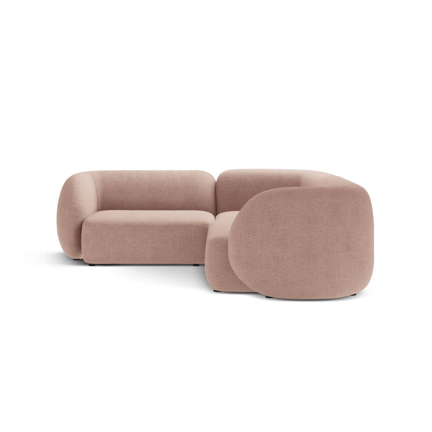 Kate 4-Sitzer Ecksofa, Linke Seite, aus Boucle in Puderrosa (Baloo 2072), 252x220 cm von Micadoni – Bild 3