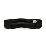 Kate 4-Sitzer Ecksofa, Linke Seite, aus Boucle in Schwarz (Baloo 2082), 252x220 cm von Micadoni – Bild 1