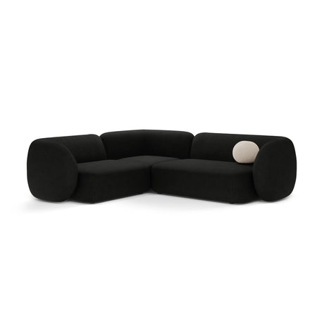 Kate 4-Sitzer Ecksofa, Linke Seite, aus Boucle in Schwarz (Baloo 2082), 252x220 cm von Micadoni – Bild 1