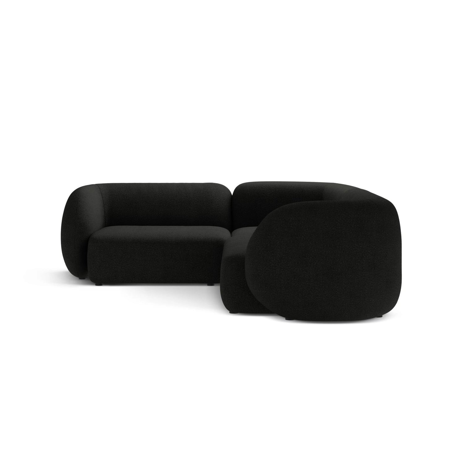Kate 4-Sitzer Ecksofa, Linke Seite, aus Boucle in Schwarz (Baloo 2082), 252x220 cm von Micadoni – Bild 3