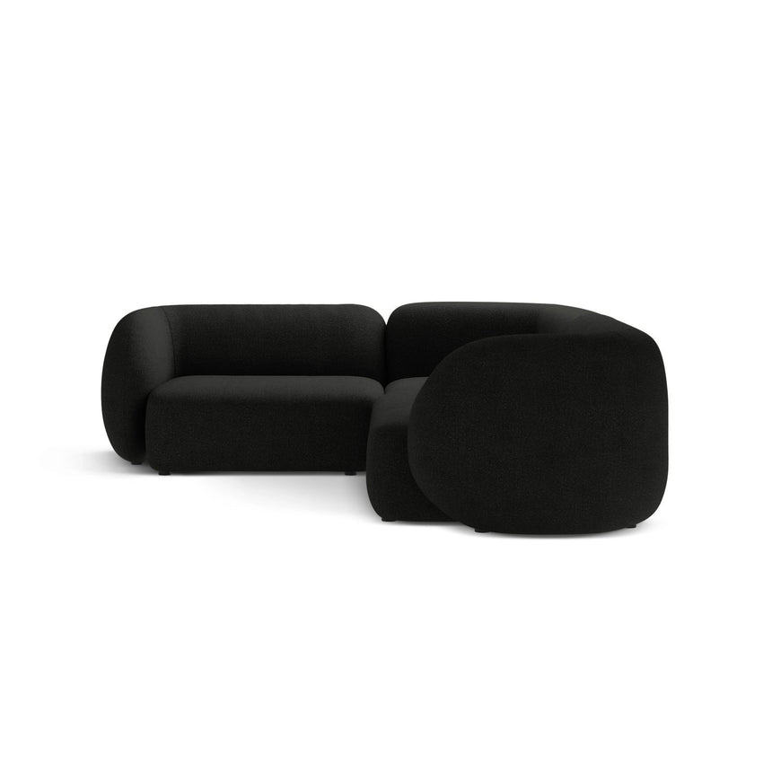 Kate 4-Sitzer Ecksofa, Linke Seite, aus Boucle in Schwarz (Baloo 2082), 252x220 cm von Micadoni – Bild 3