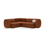 Kate 4-Sitzer Ecksofa, Linke Seite, aus Boucle in Terrakotta (Baloo 2078), 252x220 cm von Micadoni – Bild 1