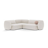 Kate 4-Sitzer Ecksofa, Linke Seite, aus Samt, Boucle oder Strukturstoff, 252x220 cm von Micadoni – Bild 1