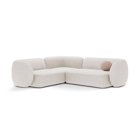 Kate 4-Sitzer Ecksofa, Linke Seite, aus Samt, Boucle oder Strukturstoff, 252x220 cm von Micadoni – Bild 1